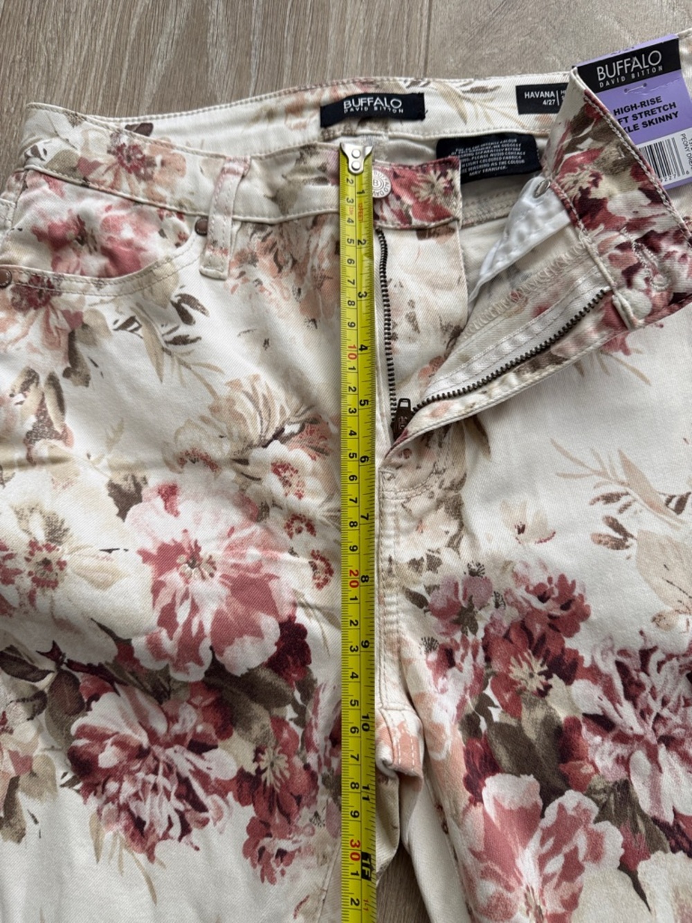 Buffalo David Bitton High-Rise Floral Ankle Skinny Denim Pants Size 4 - Picture 6 of 8